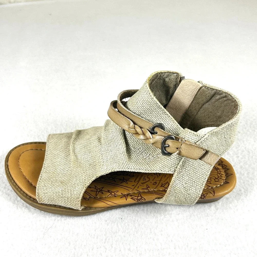 Blowfish Malibu B130 Sandals GIrls Size 2 Beige Boho Casual‎ Summer Shoes